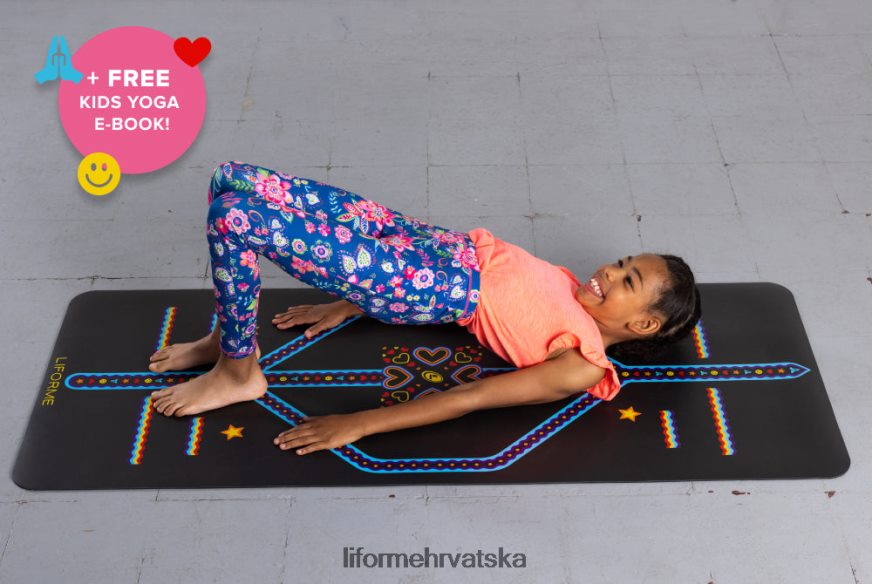 HPT6H69 Liforme dječja razigrana prostirka za jogu jarke naranče prostirke za jogu