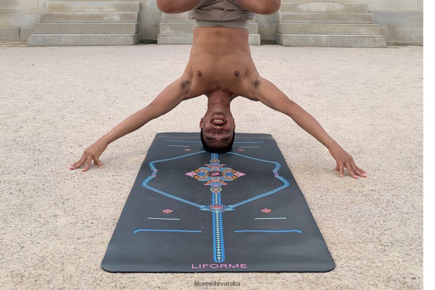 HPT6H48 Liforme pažljiva vrtna prostirka za jogu siva/cvjetna prostirke za jogu